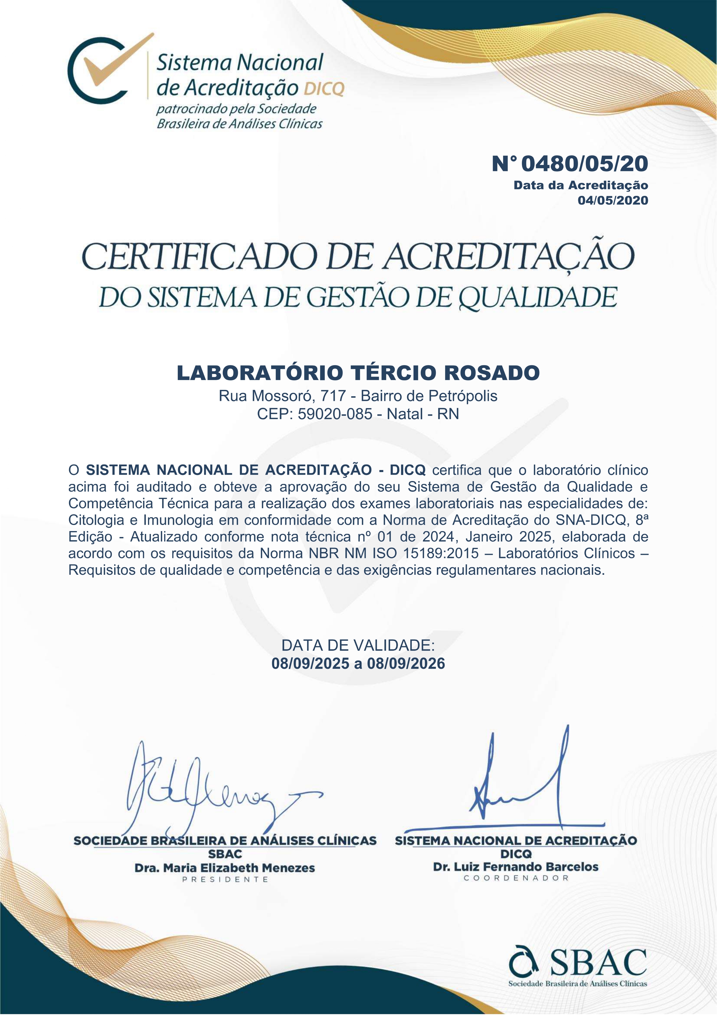 Certificado DICQ